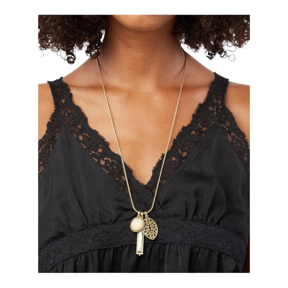 Lucky Brand Two Tone Charm Necklace - Picture 1 of 6